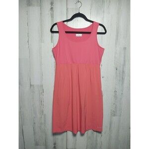 Columbia PFG Omnifreeze coral orange sleeveless shift dress womens M pleats